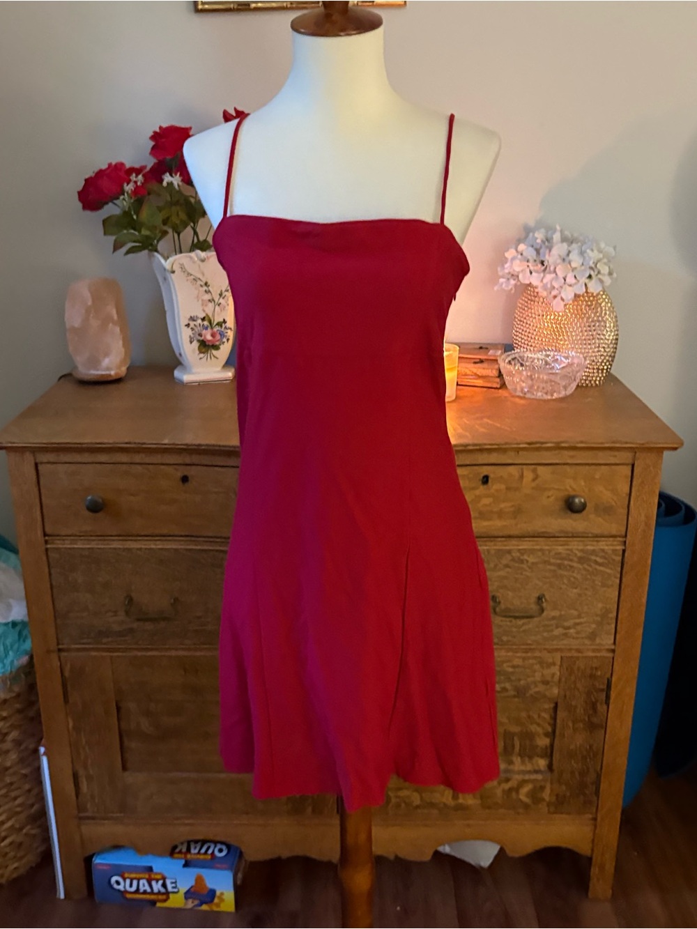 Urban outfitters Classic Red Spaghetti-Strap Dress - Women medium game day M